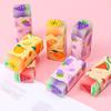 Lurrose Pencil Elementary School School and Office Supplies 12-Piece Fruit-Shaped Erasers, High-Performance, Fun, Stationery, (Random Styles)