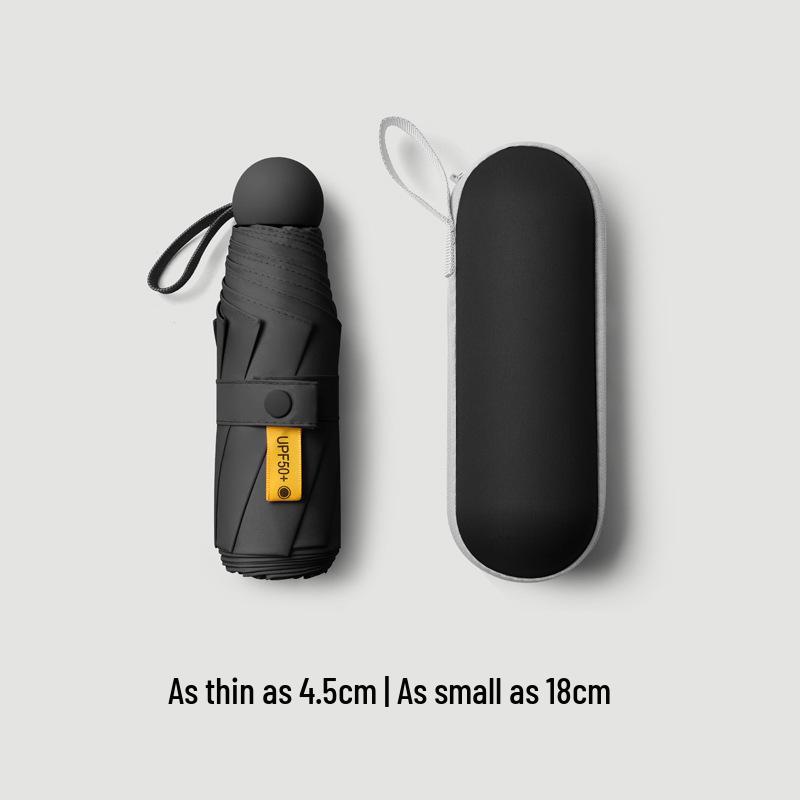 Cartoon Mini Sun & Rain Five-Fold Umbrella for Women - Portable, Sunscreen, and Dual-Use