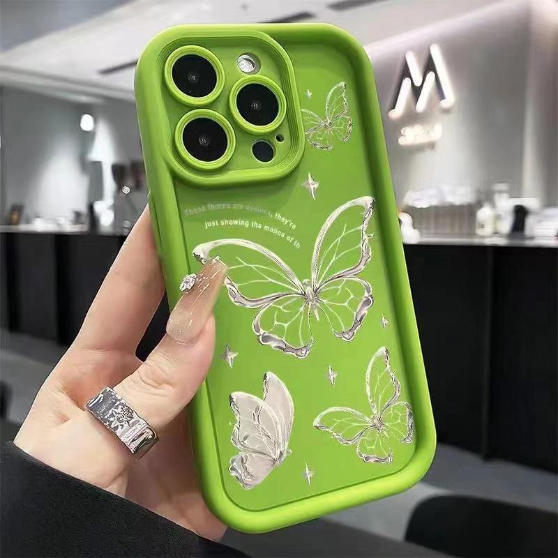 iPhone 17/15 Pro Max/13/14 Case with Full Screen Butterfly Design - Drop-Proof for Girls