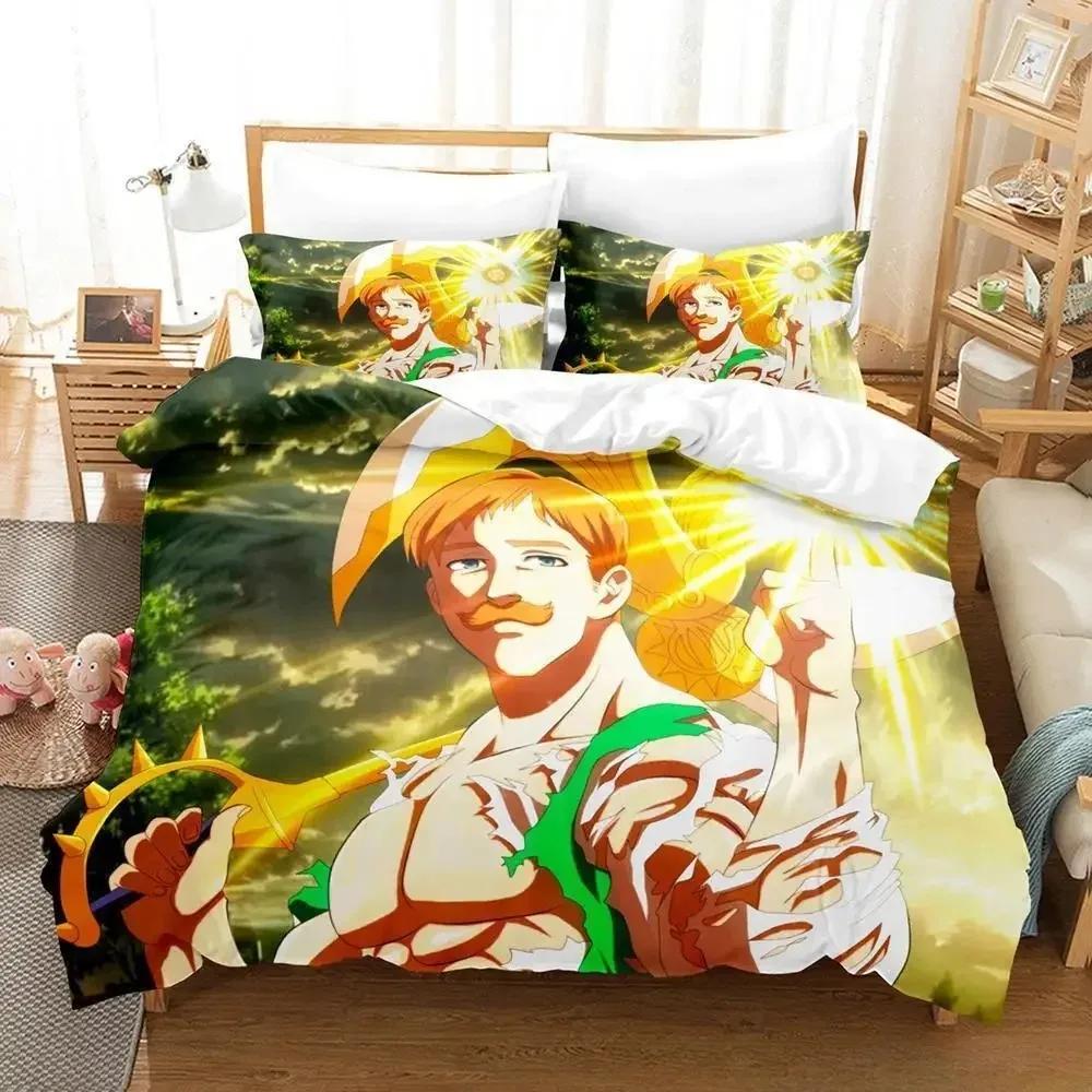 Escanor The Seven Deadly Sins Comfortable Duvet Quilt Cover Pillowcase Bedding Set Children Bedroom Decoration Home Textile