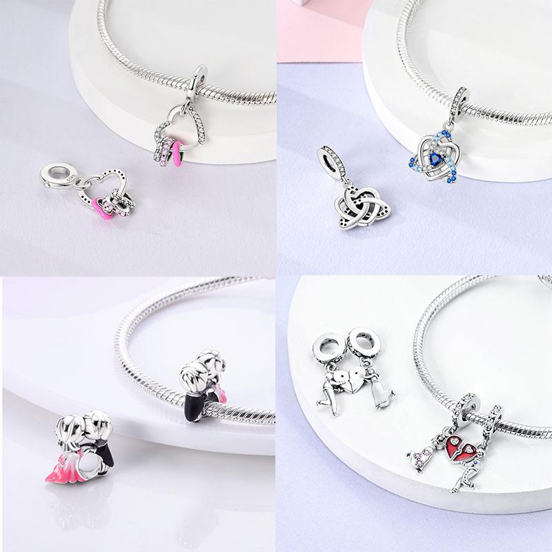 Copper Infinity Love Dangle Charms Like Snake Entangle Beads Fit Original Bracelet Diy Fine Jewelry Gifts For Women