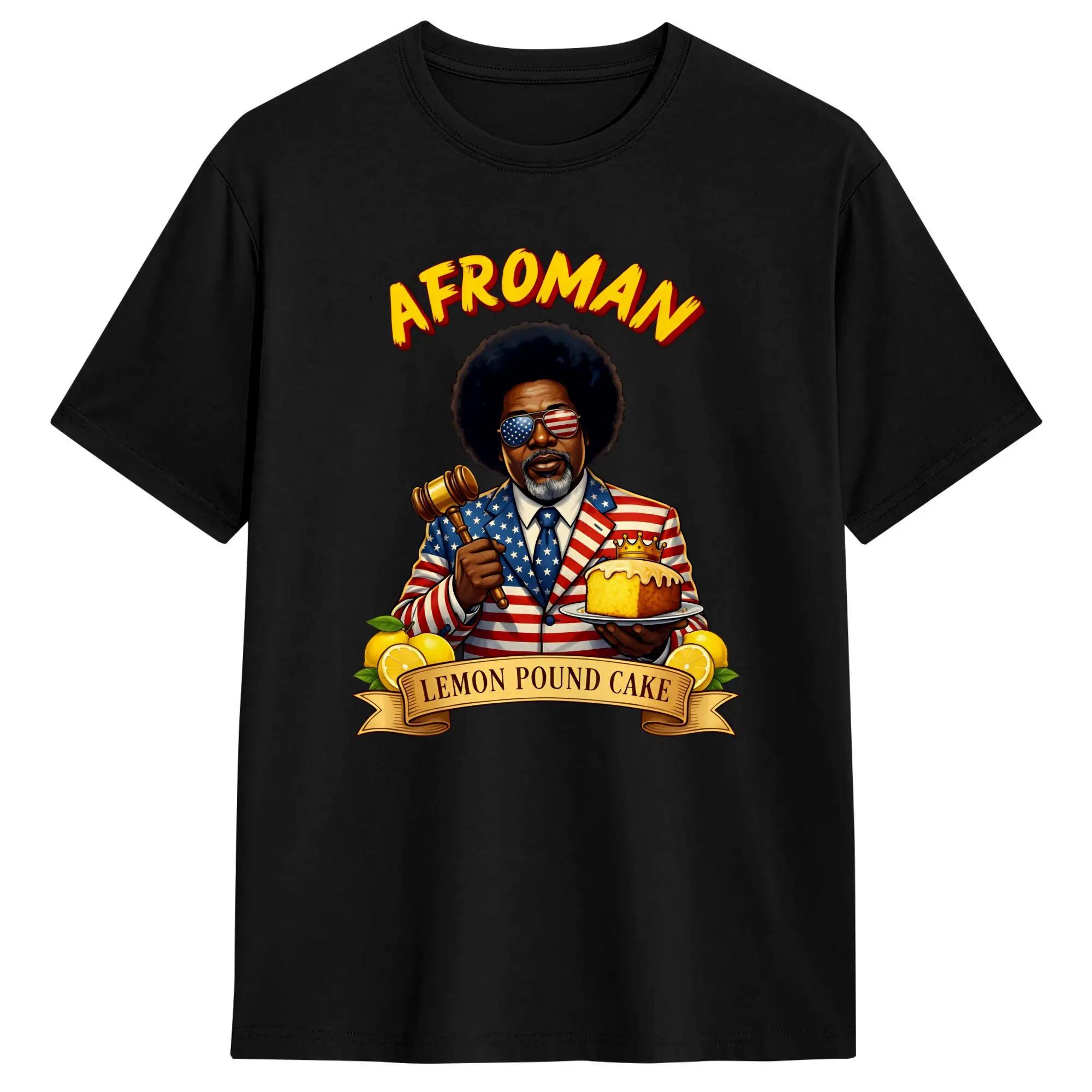 Afroman Lemon Pound Cake T Shirt for Men 100% Cotton Funny T-Shirts O Neck  Tees Short Sleeve Tops Plus Size L чёрный