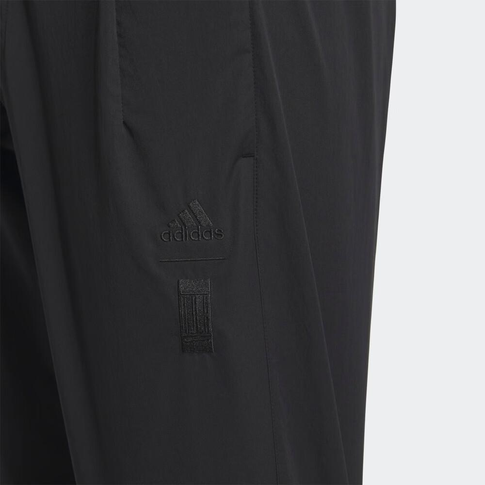 Adidas Pure Color Slim-Fit Woven Cropped Casual Pants Men Bottoms Black JE6670