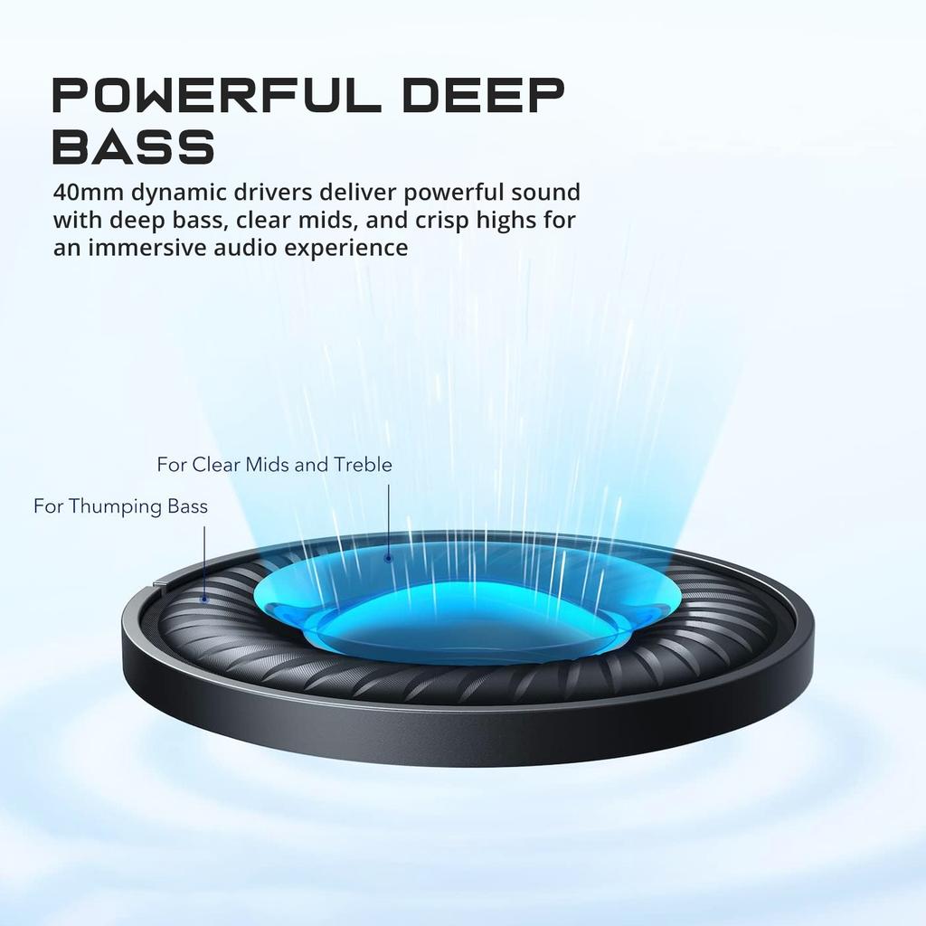 Over-Ear Wireless Headphones Hybrid ANC 65H Playtime Bass Boost IPX3 Waterproof LED Indicator Qualcomm QCC3084 Sports