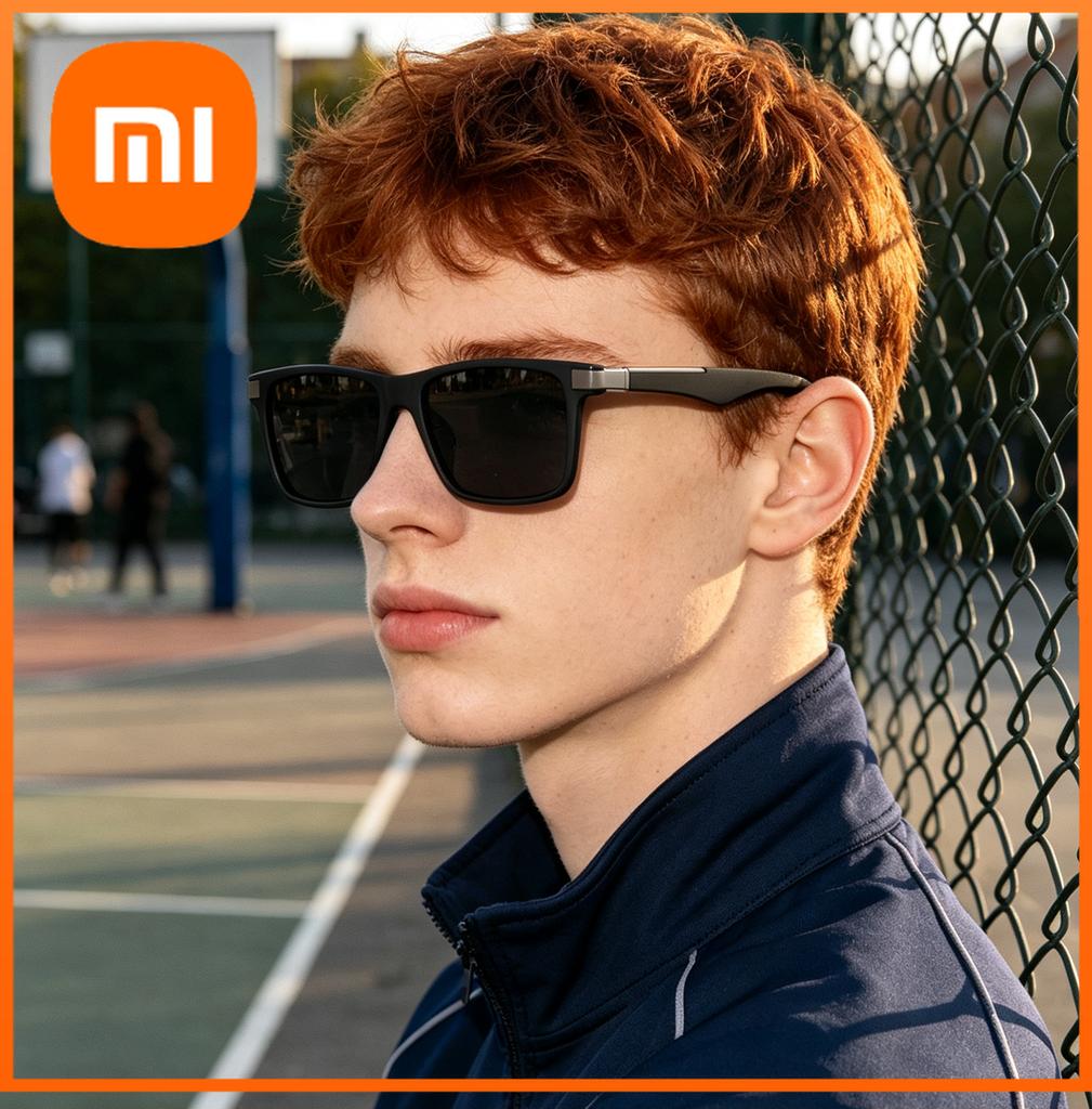 Xiaomi Men Women Square Polarized Sunglasses UV400 Metal Decor Temples Classic Rectangular Shades for Driving Fishing Outdoor Travel