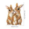 Families Of Three Rabbits Ornament Bunny Statue Outdoor Small Resin Ornaments Neutral Decoration For Door Home Landscaping