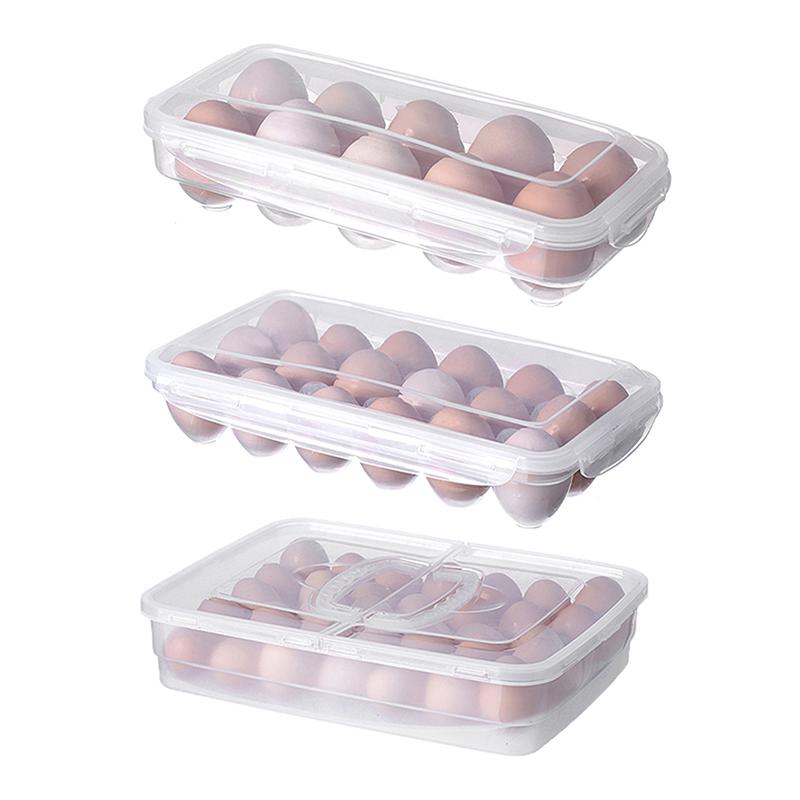 10/18/34 Griglie Contenitore per Uova con Coperchio Frigorifero da Cucina Contenitore per Uova Contenitore per Uova Vassoio Organizzatore per Uova da Frigorifero