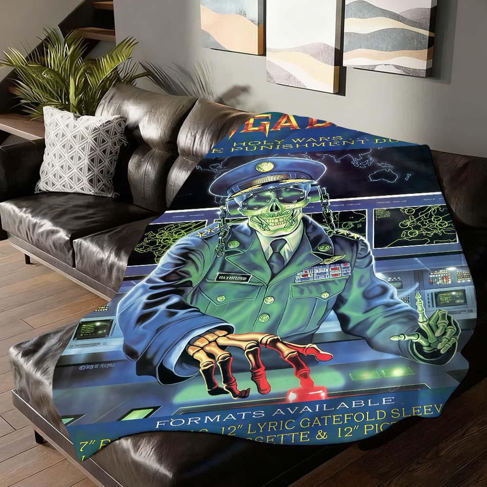 Rock band M Megadeth Blanket For Sofa Office Bed Plane Travel Sleep Read Relax Camping Soft And Warm