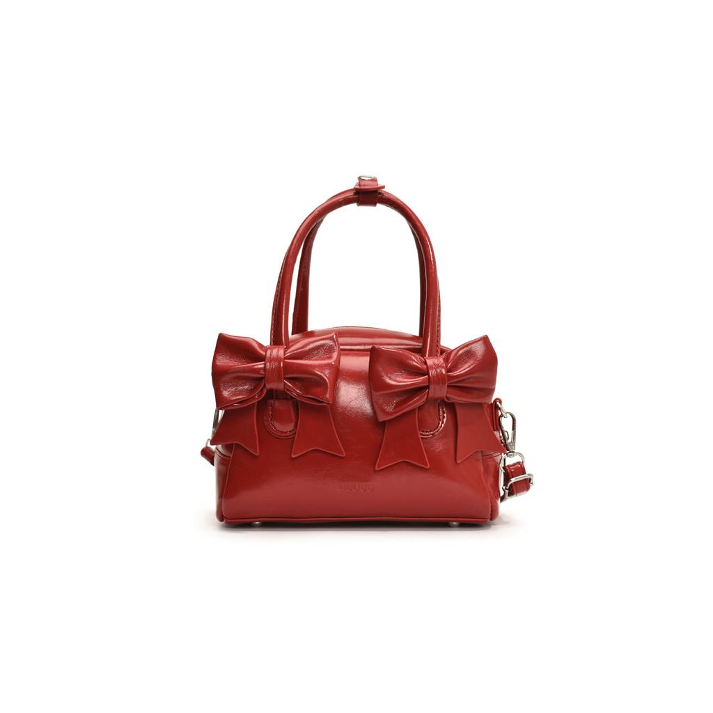 IELGY With Bow Commuter Underarm Bag Spring Summer Portable One-Shoulder Bowling Pillow Bag