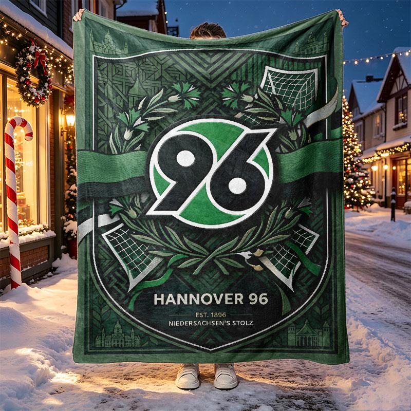 Hannover 96 Football Pattern Blanket for Home Decoration, Bed, Sofa, Car Travel, Camping, Suitable for All Seasons, Birthday Christmas Gift