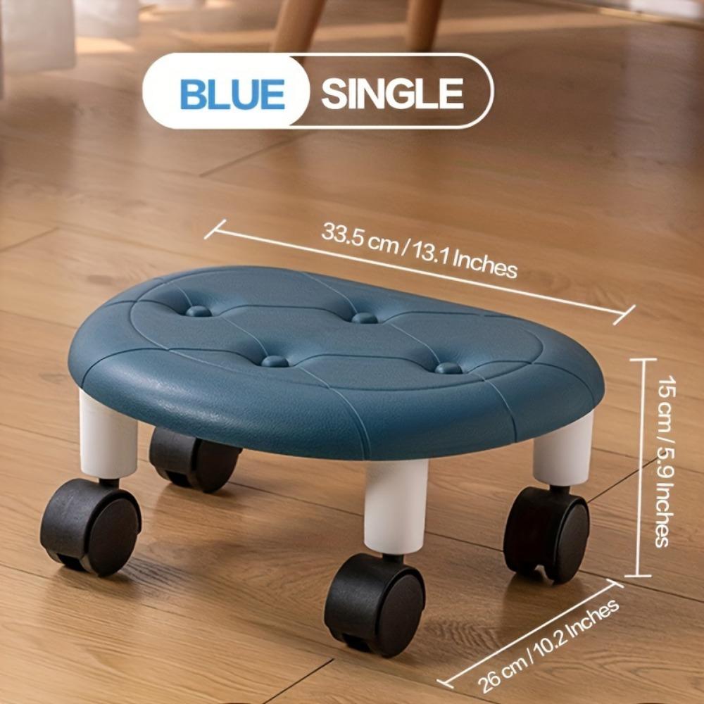 1pc Rolling Low Stool with Wheels - Stylish & Durable Plastic Footstool - Ideal for Bath,Perfect for Shoe Changing & Organization