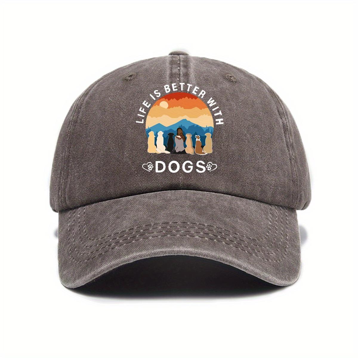 Fashionable And Versatile Unisex Baseball Cap with Dog Embroidery Trendy Cap Breathable Adjustable Casual Outdoor Sports Cap 1pc