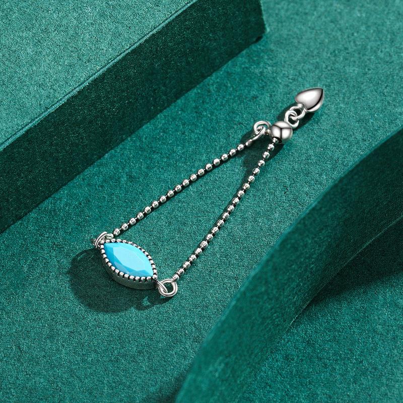Tancise Classic 925 Sterling Silver Turquoise Ring Ladies Jewelry Wedding Promise Party Gift