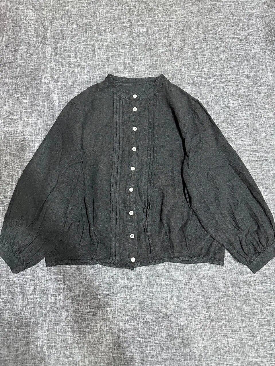 

Johnature винтажные льняные женские топы, блузки, осенние плиссированные свободные универсальные однотонные женские рубашки One Size чёрный