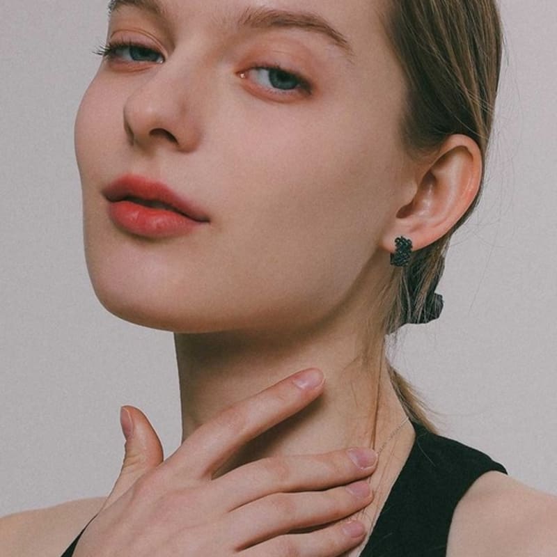 

J.Lauren Green Cubic Black One-Touch Earring M04023 single type