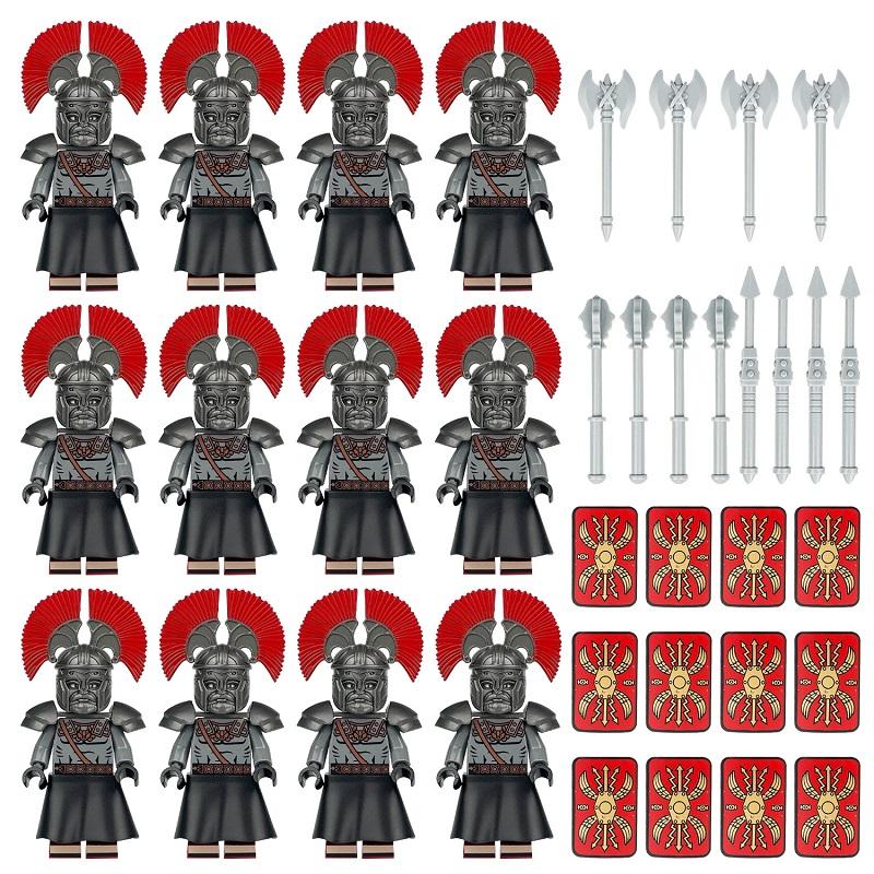 2025 Středověký rytíř Římští vojáci Vojenský Řím Pěchota Set Centurion Mini Figurky Příslušenství Cihlové Stavební Bloky Hračka
