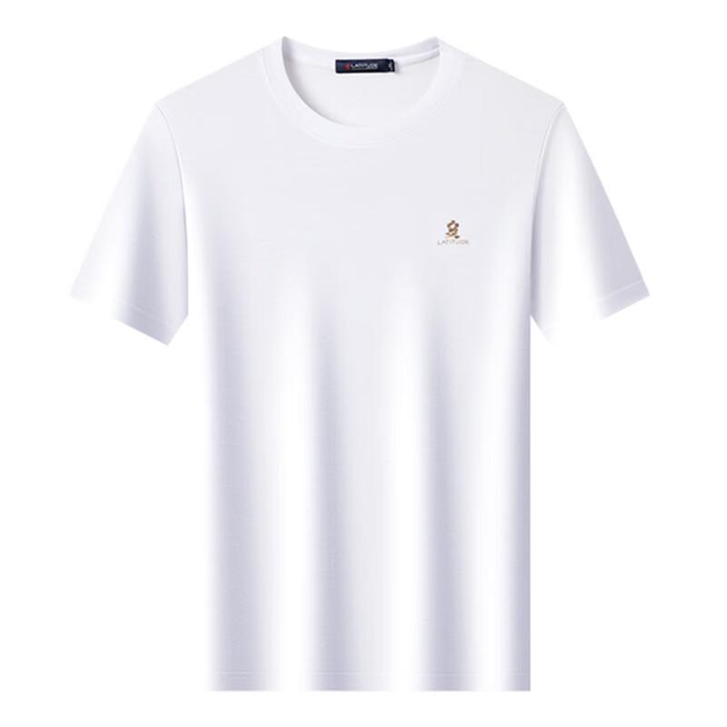 MONTAGUT Men's Embroidered Cotton Blend Short Sleeve T-Shirt