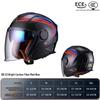BEON Ultra-light Carbon Fiber Electric Motorcycle Helmet, Three-quarters Half Design, Double Visor, Unisex, All-Season.