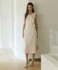 Adowl Wave Ruffle Line Long Dress - Ivory