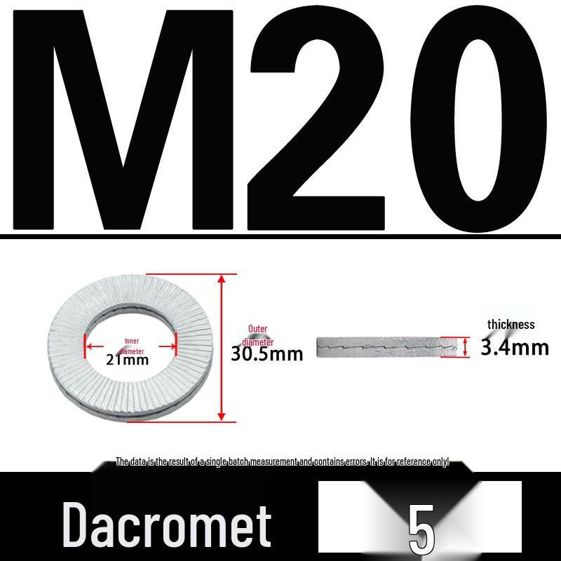 Double-Stacked Interlocking Toothed Anti-Slip Lock Washer 304 Stainless Steel DIN25201