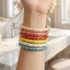 Small Floral Chinese Flower Bangle Enamel Women's Hand Bracelet Vintage Cloisonne Bangle  Ladies