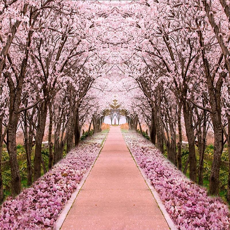 3d Romantic Space Extension Wallpaper Cherry Tree Mural Living Room Tv Sofa Wall Murals Home Decor