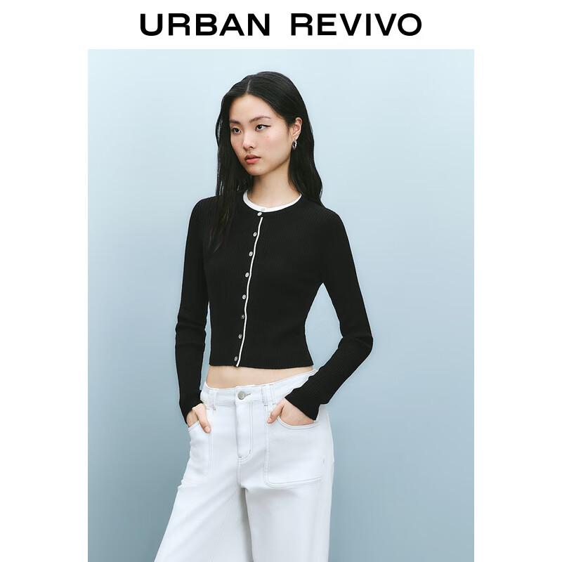 UR 2025 Wiosna Damski Dzianinowy Sweter Rozpinany Colorblock