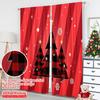 2pcs 2D flat printing Merry Christmas Drapes Buffalo Plaid Christmas Trees_b Polyester Without Electricity Family Party for room