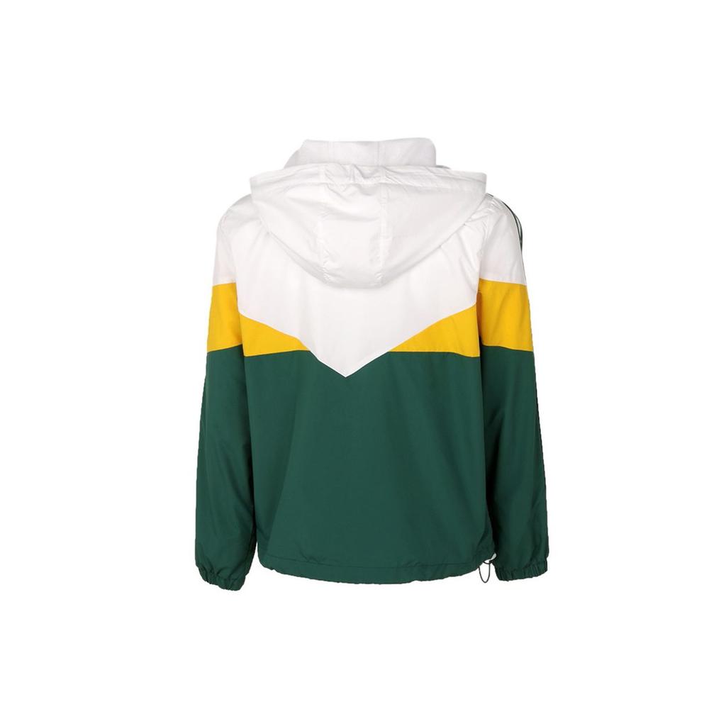 Adidas Neo Windbreaker Color Block Sports Hoodie Women Jacket Green GP5433