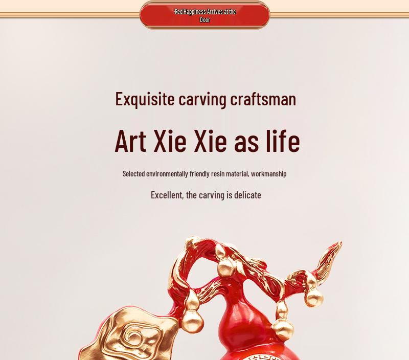 Fu Character Desktop Ornament for Cabinet or TV Stand - Chinese Style Home Decoration & Moving House Gift