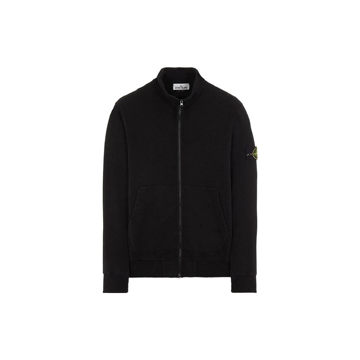 Stone Island Logo Rits Casual Lange Mouwen Sweatshirt Heren sweatshirt Zwart 771564320-V0029 S