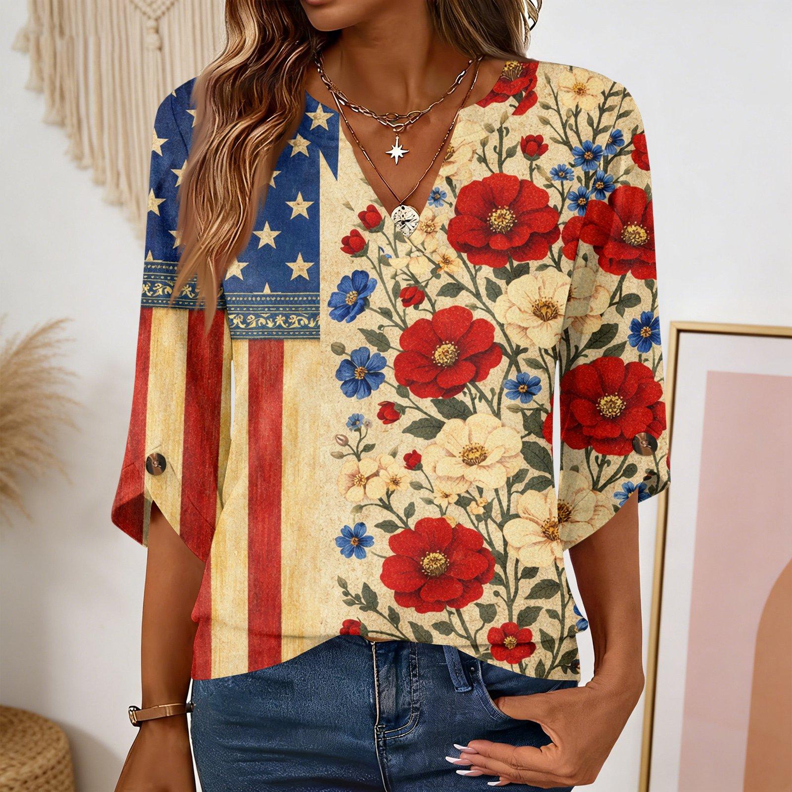 

Womens 3/4 Length Sleeve Tunic Tops Casual V Neck Shirts Business Work Blouses XL жовтий