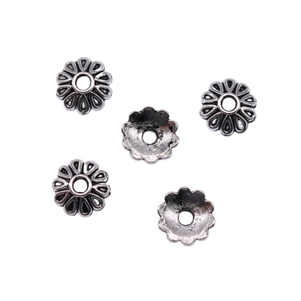 Multi Color Swirl Flower Bead Caps Spacer Beads For Jewelry Making Components