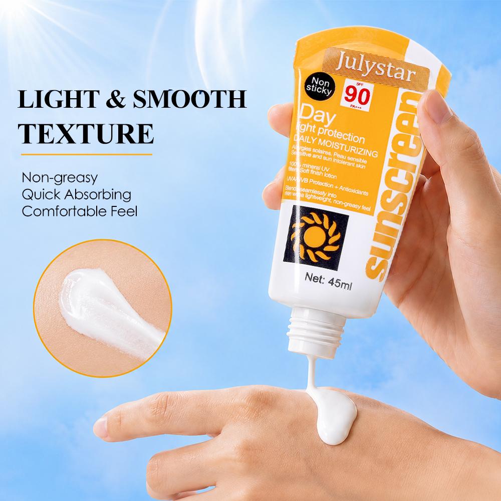 JULYSTAR Face Sunscreen, Moisturizing Makeup Primer, Non-Sticky Lightweight Sunscreen Cream for Daily Wear