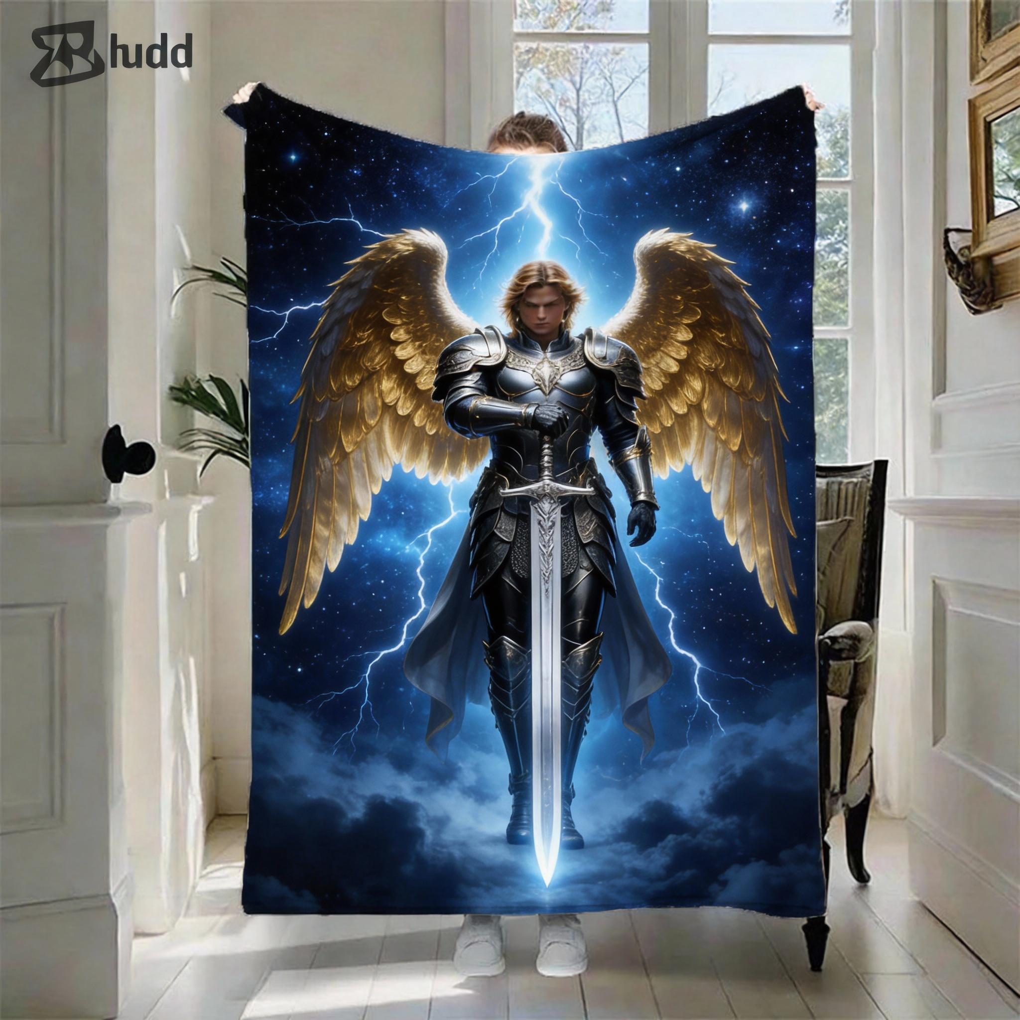 

Archangel Michael Polyester Blanket – Lightweight Digital Print Throw – Perfect for Sofa Bed Travel Camping 100x150cm