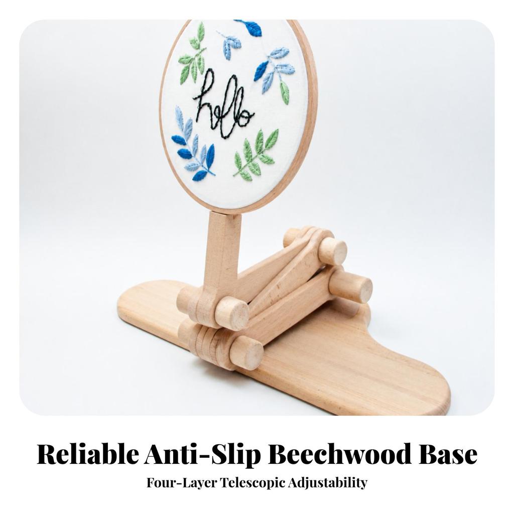 Adjustable Cross-Stitch Stand 360° Rotatable Embroidery Hoop Holder Handsno-Hand