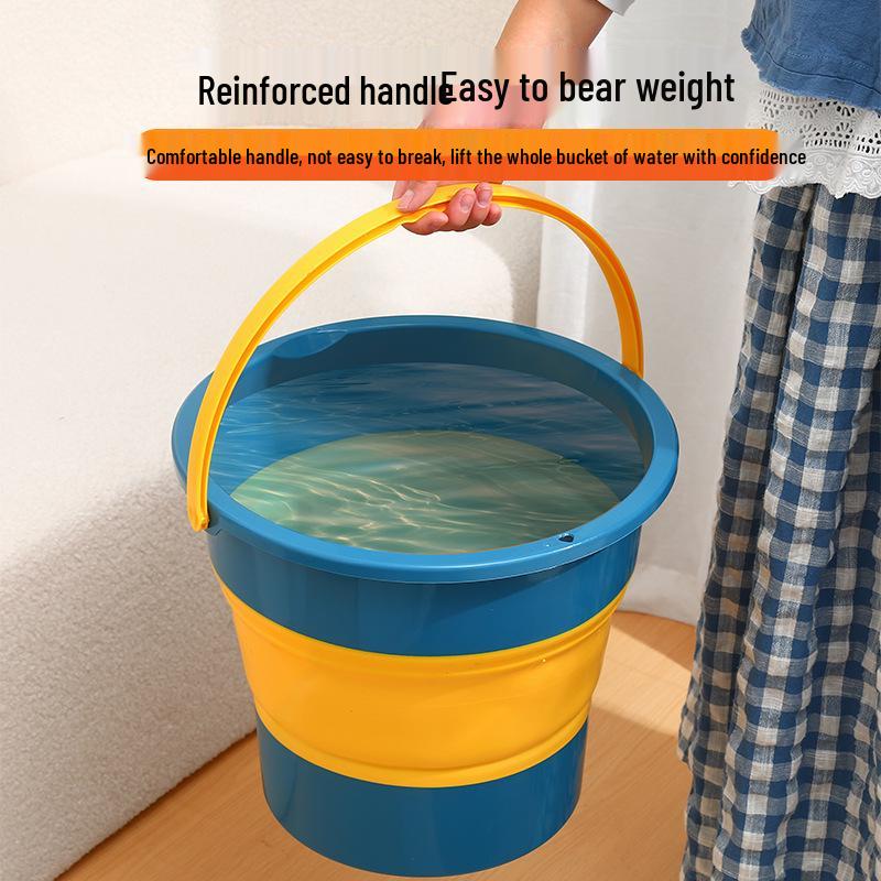 Portable Foldable Car Wash Bucket: Outdoor, Thickened, Multipurpose for Cars, Fishing, Household, and Foot Washing.
