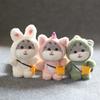 Adorable Cat Plush Keychain Soft And Fluffy Stuffed Animal Bag Charm In Pink White Green