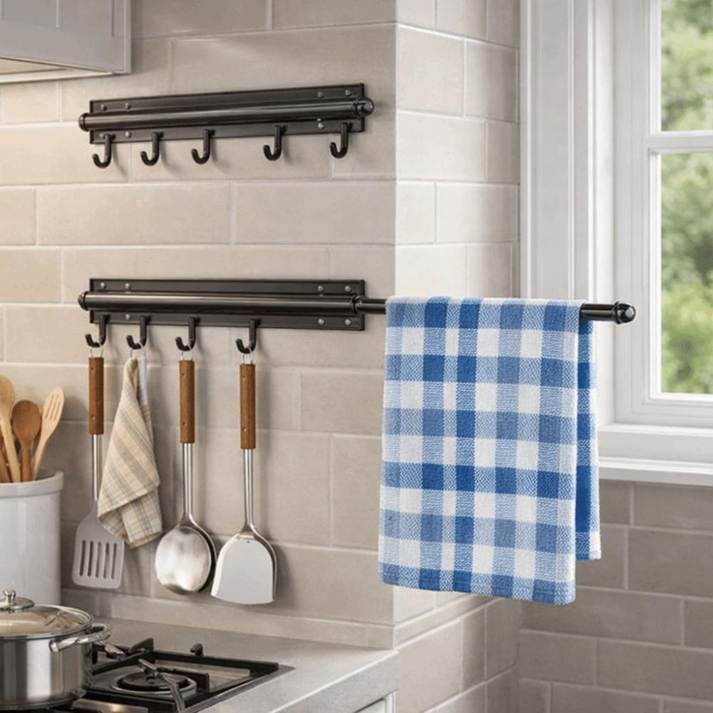 Wall Mounted Closet Valet Rod Retractable Wardrobe Clothing Rail Freshly Pressed Clothes