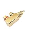 Pistol Copper Gold-Plated Lotus RCA 1-to-2 AV Adapter: Male to 2 Female