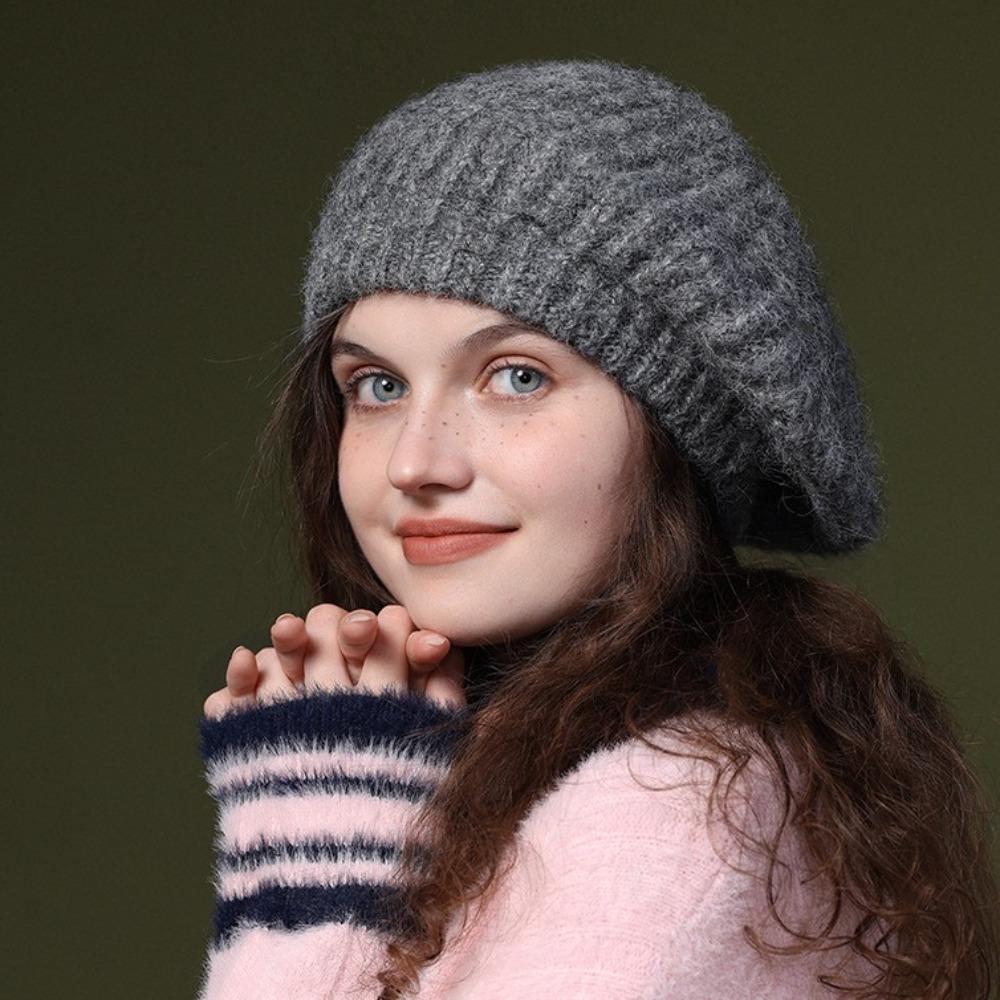 Elastic Knitted Berets British Style Artist Hat Fashion Newsboy Cap Outdoor