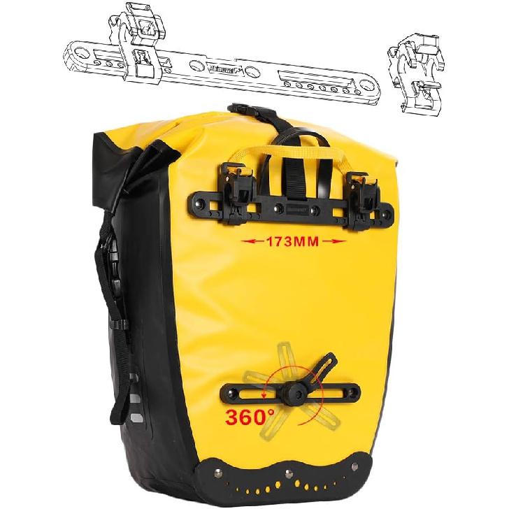 Rhinowalk Bike Bag Waterproof Bike Pannier Bag 27L,(for Bicycle Cargo Rack Saddle Bag Shoulder Bag Laptop Pannier Rack Bicycle Bag Professional