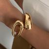 Ingemark 3 Styles Hip Hop Geometric Snake Shaped Open Bangles Women Trendy Smooth Gold Color Wide Spring Bracelets Men Jewelry