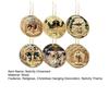 12 Pcs Nativity Scene Ornament Round Wooden Birth of Jesus Christian Keepsake Religious Hanging Pendant for Christmas Home Car Decor