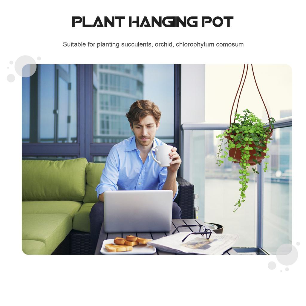 6Sets Hanging Flowerpot Creative Plastic Plant Pot Decorative Flower Hanging Basket for Indoor Outdoor Balcony Garden Home Bar