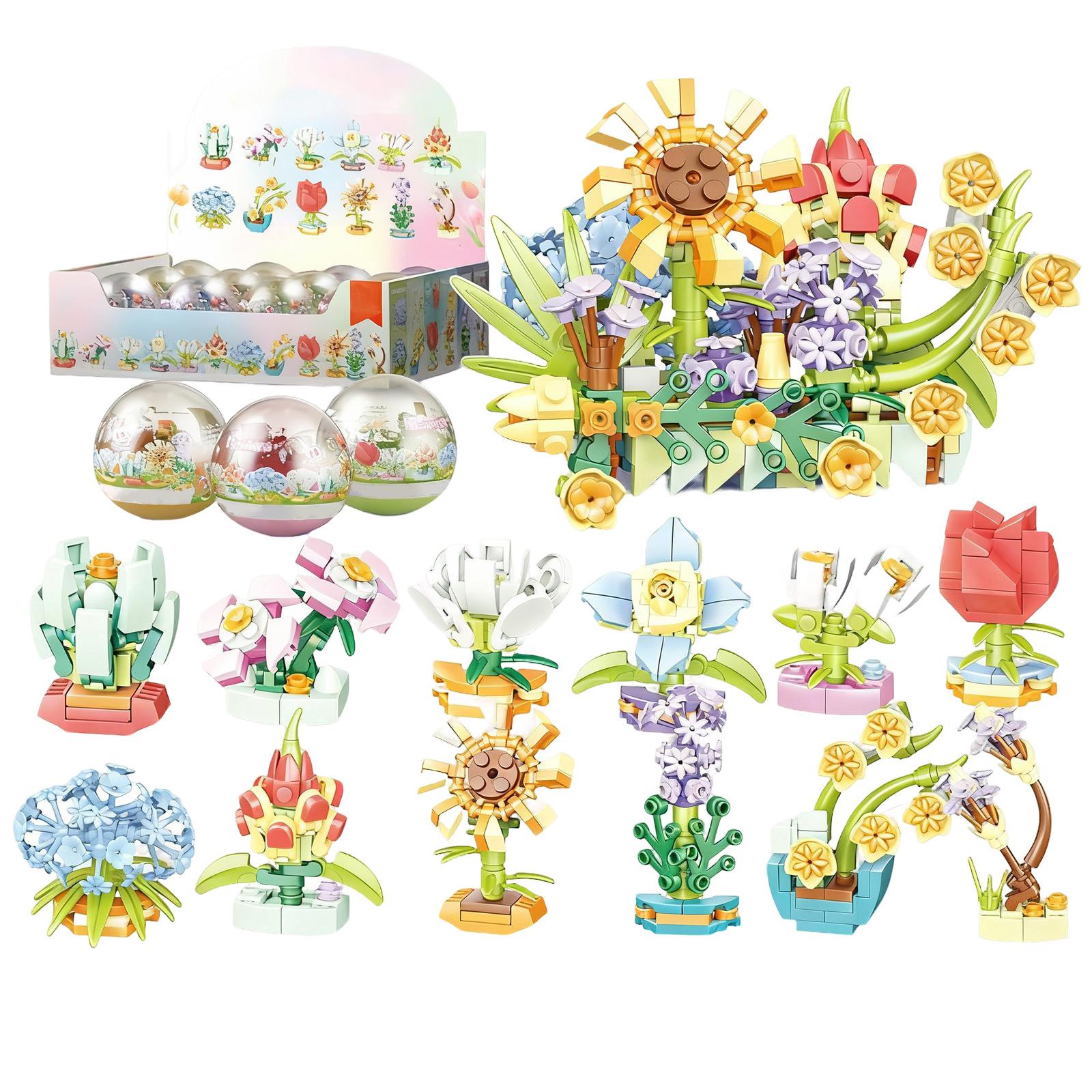

Potted Flower Building Block Toy BlindBox, Small Building Block Egg Assembly, Children S Kindergarten School Gift, Small Gift One Size