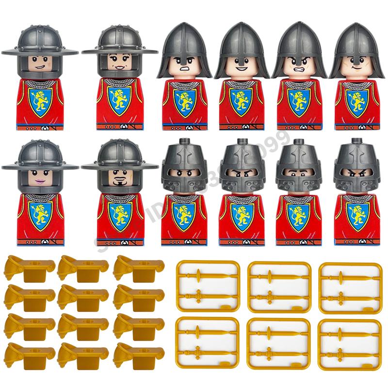 Medieval Military Building Blocks Roman Officer Soldier Knight Imperial Army Head Of State Elf Hunter Lion King War Horse Brick