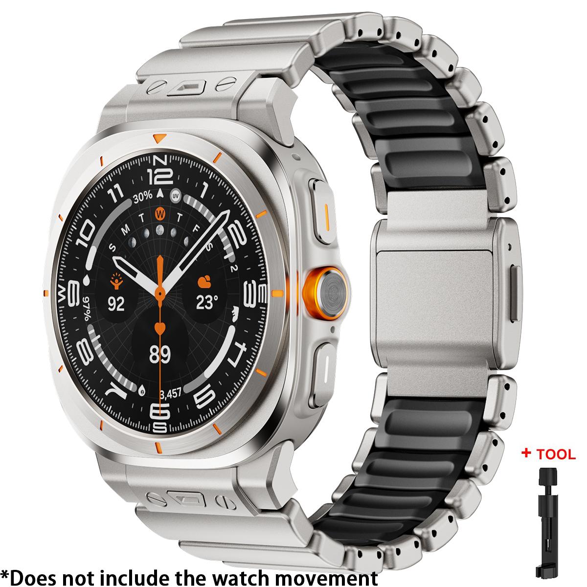 

Мужской ремешок из нержавеющей стали для Samsung Galaxy Watch Ultra 2025 Без зазоров Металлический резиновый ремешок для Samsung Galaxy Watch Ultra 47 мм 2025 Watch Ultra 2025