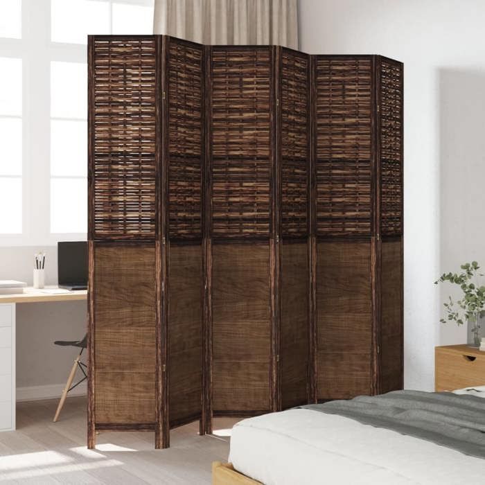 VidaXL Room Divider 6 Panels, Room Separator, Privacy Screen, Living Room Bedroom Screen, Dark Brown Wood 358716