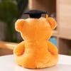 22cm Cartoon Graduation Bear Plush Doll Pink Brown White Doctor Bear Animal Stuffed Toy Home Decoration Gift Option Designed For Boys And Girls